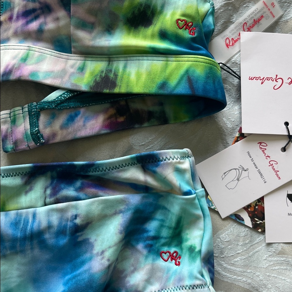 New Robert Graham Multicolor 2 Pieces Bikini Beach Pool Vacation Swimwear - Picture 8 of 13